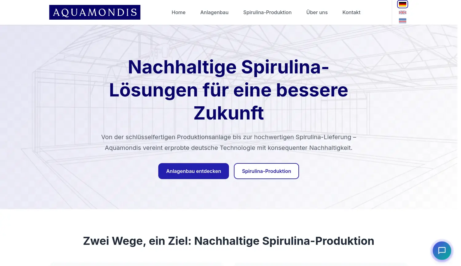 Website der Firma Aquamondis Germany GmbH