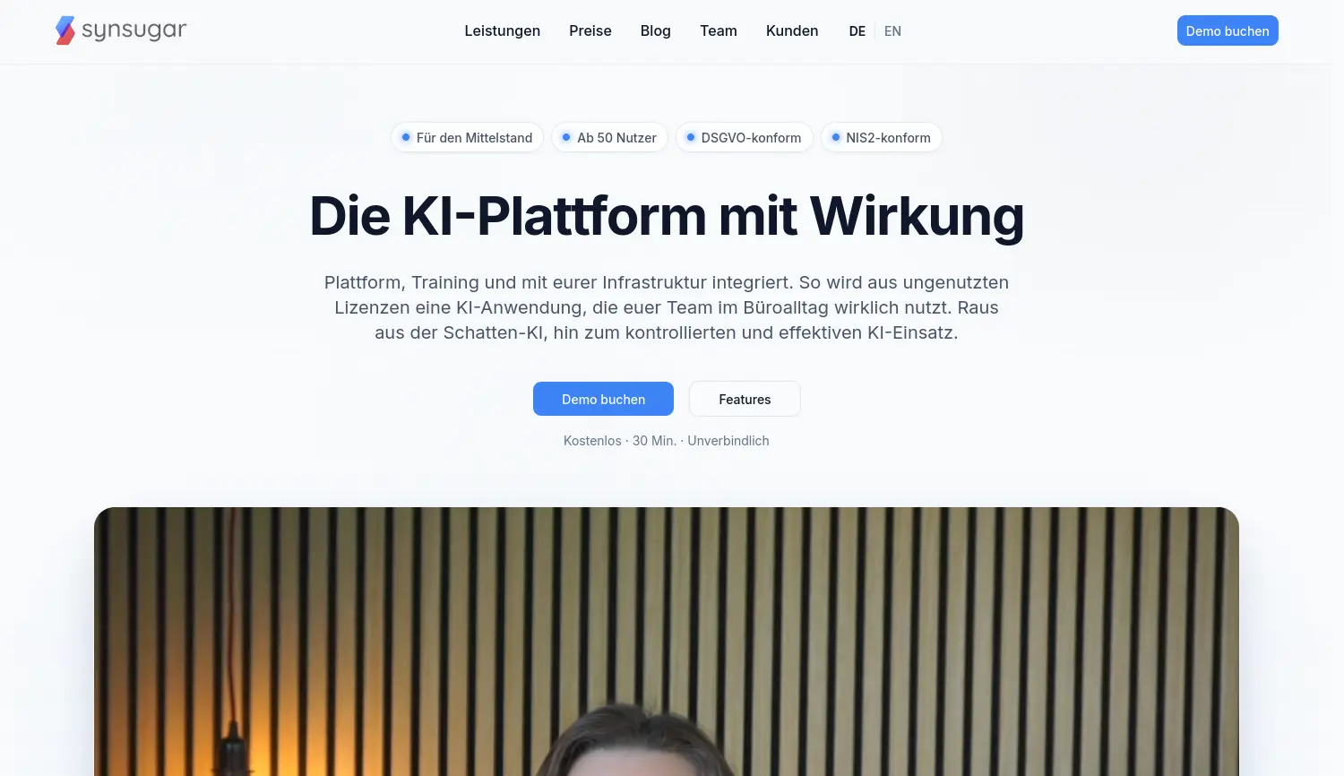 Website der Firma synsugar GmbH
