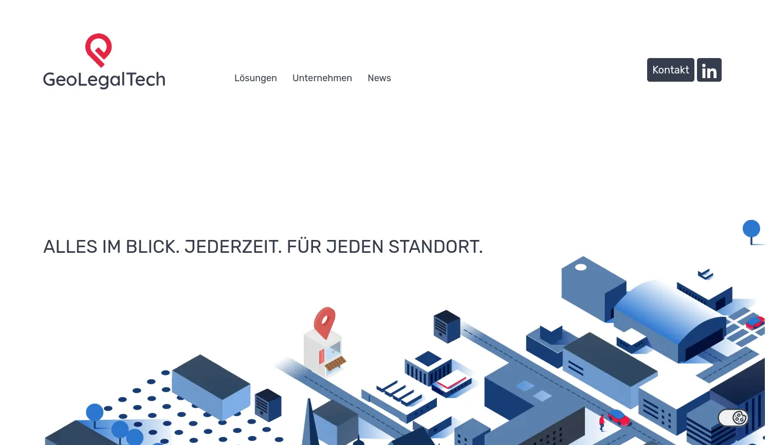 Website der Firma GeoLegalTech GmbH
