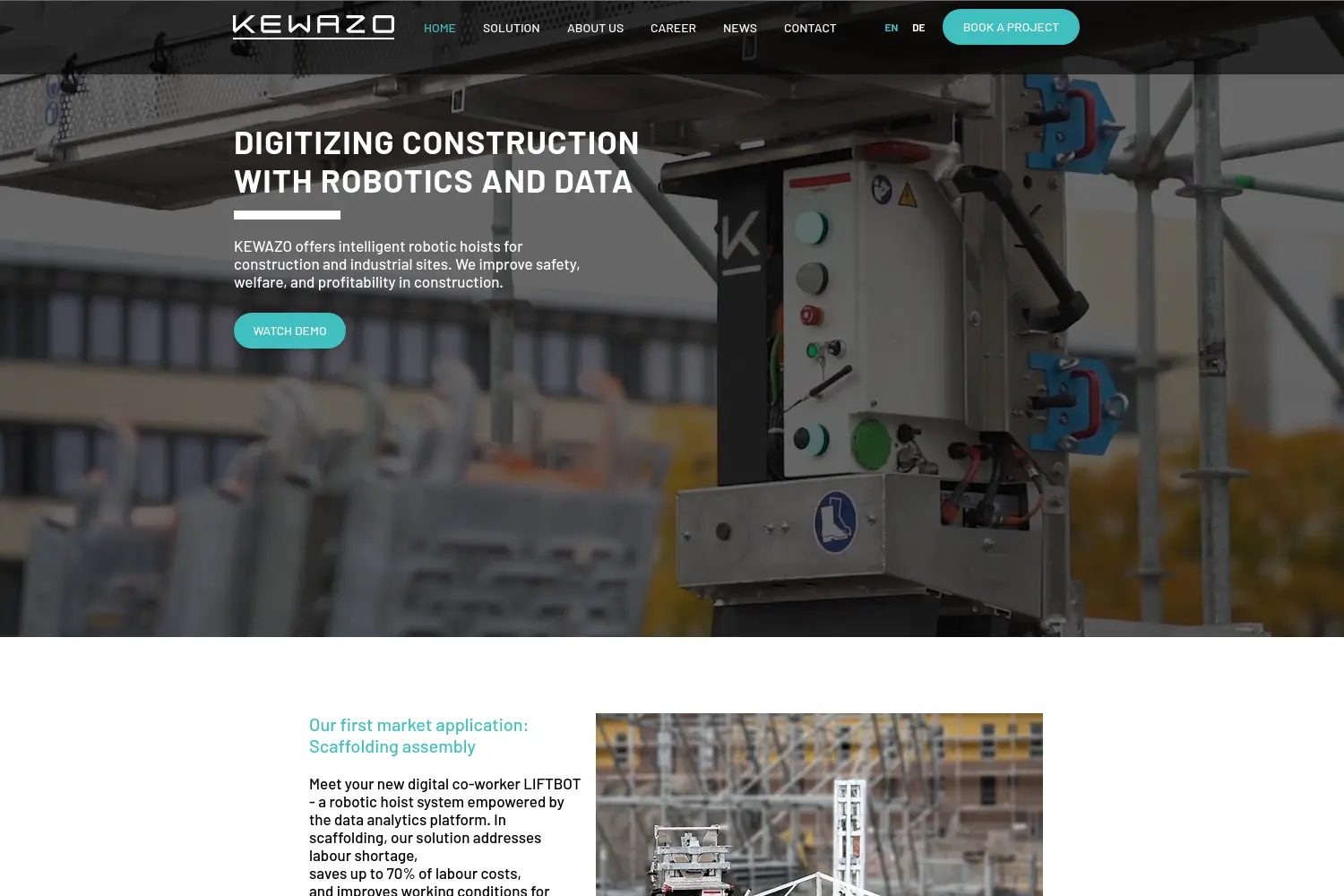 Website der Firma Kewazo GmbH