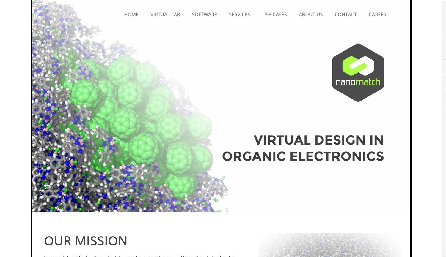 Website der Firma Nanomatch GmbH