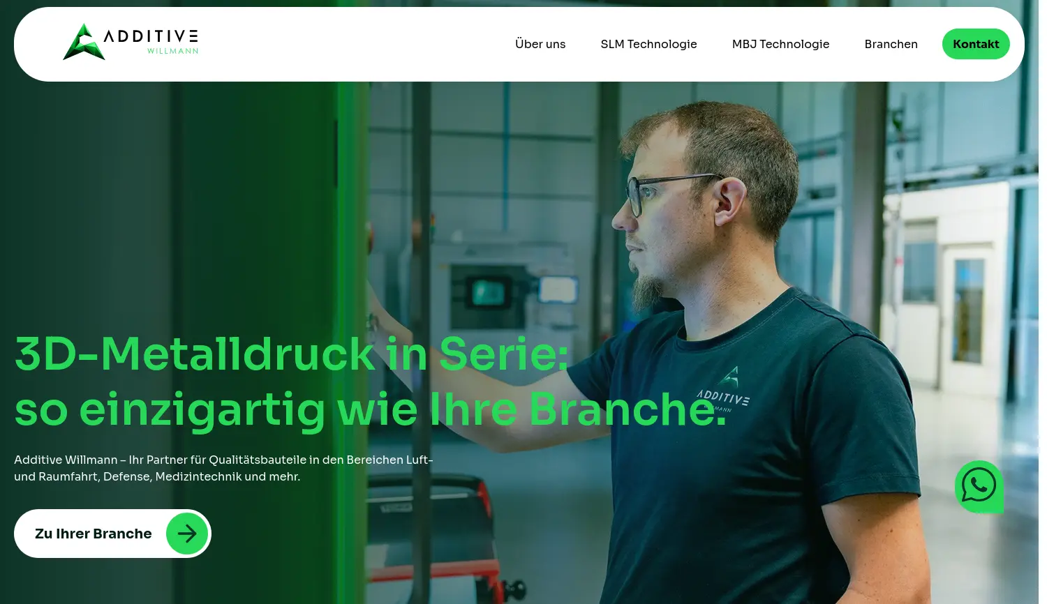 Website der Firma Jörg Willmann Additive Willmann