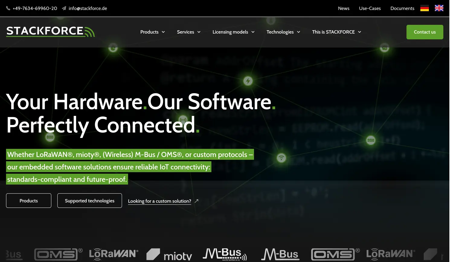 Website der Firma STACKFORCE GmbH