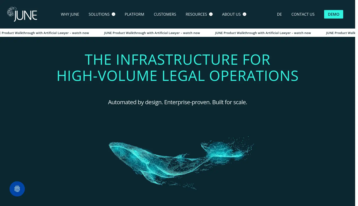 Website der Firma JUNE GmbH