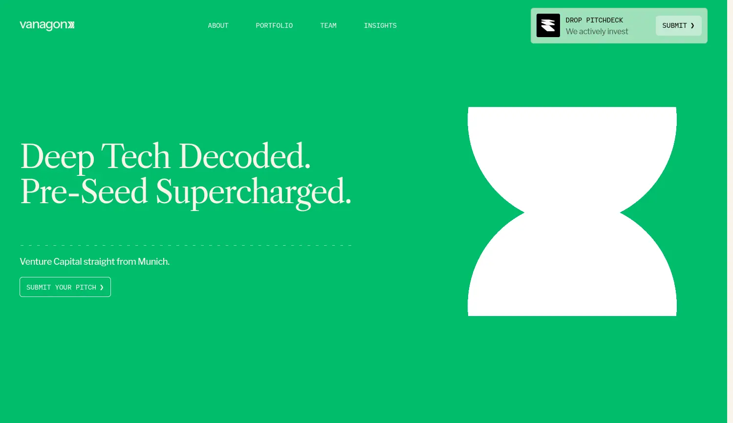 Website der Firma Vanagon Ventures Management GmbH