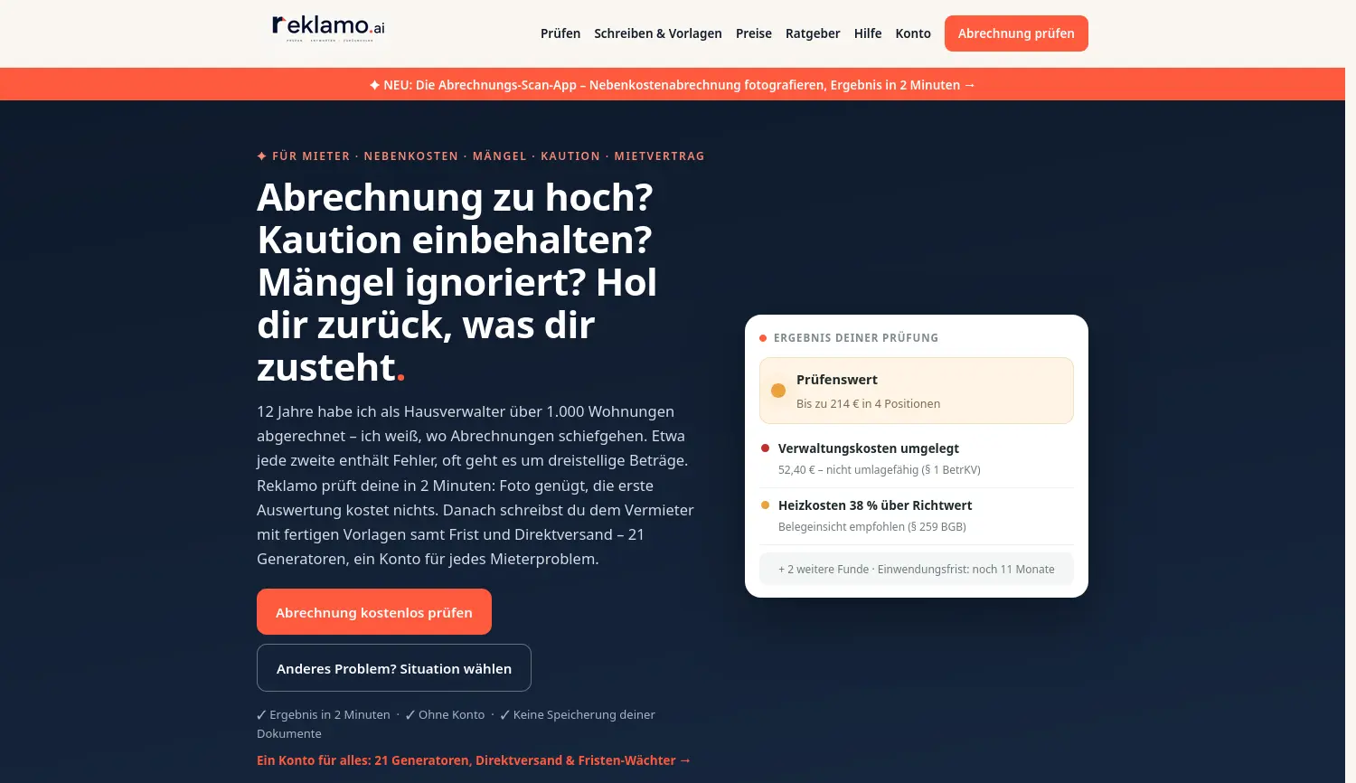 Website der Firma Reklamo UG (haftungsbeschränkt)