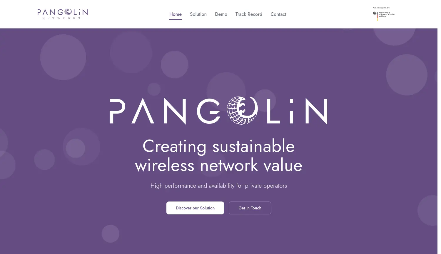 Website der Firma PANGOLIN Networks