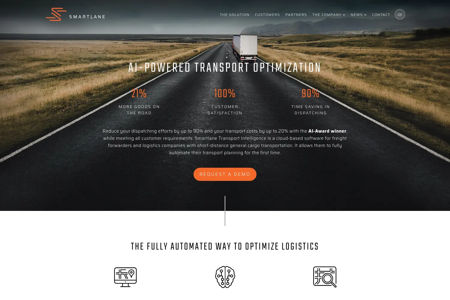 Website der Firma Smartlane GmbH