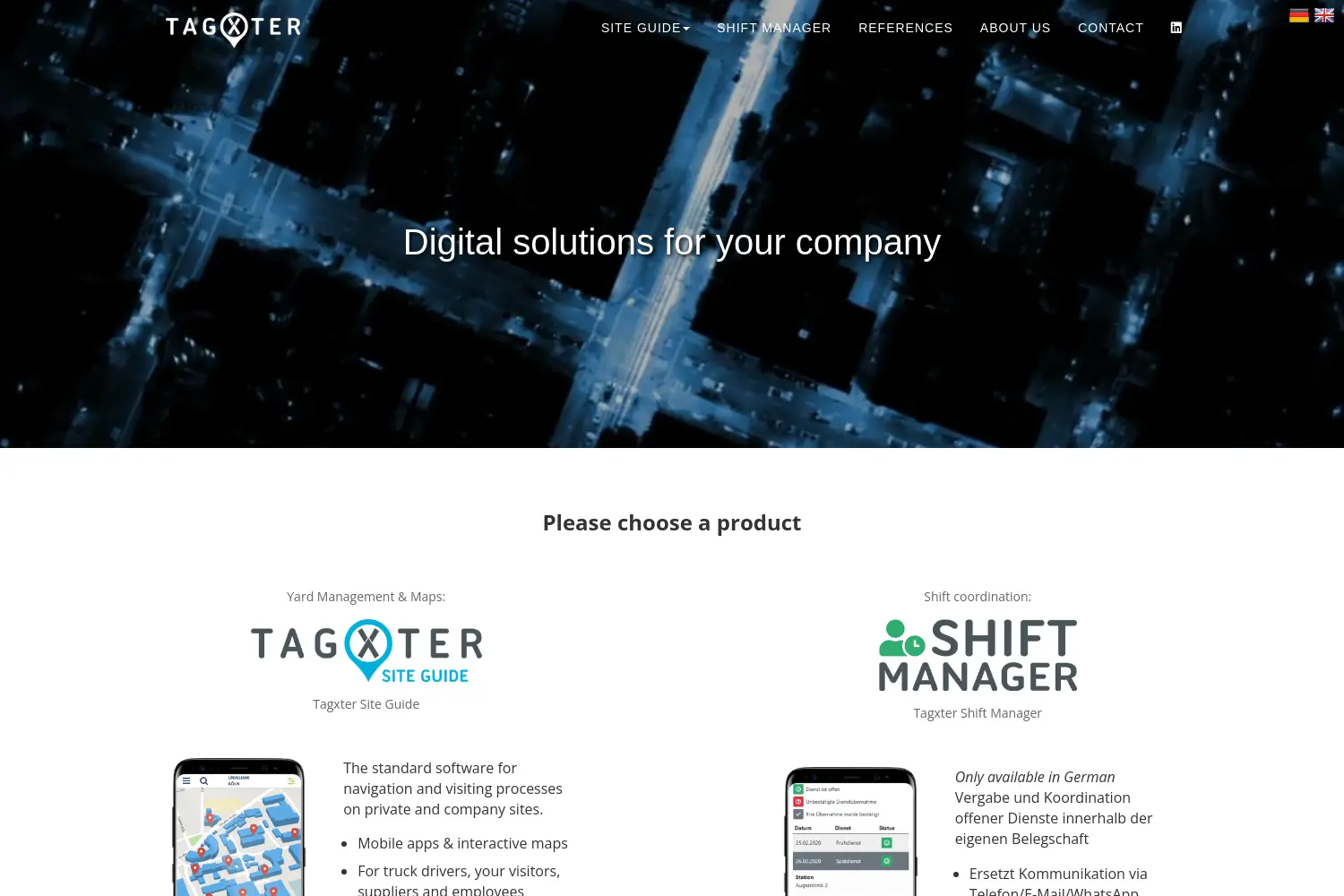 Website der Firma Tagxter UG