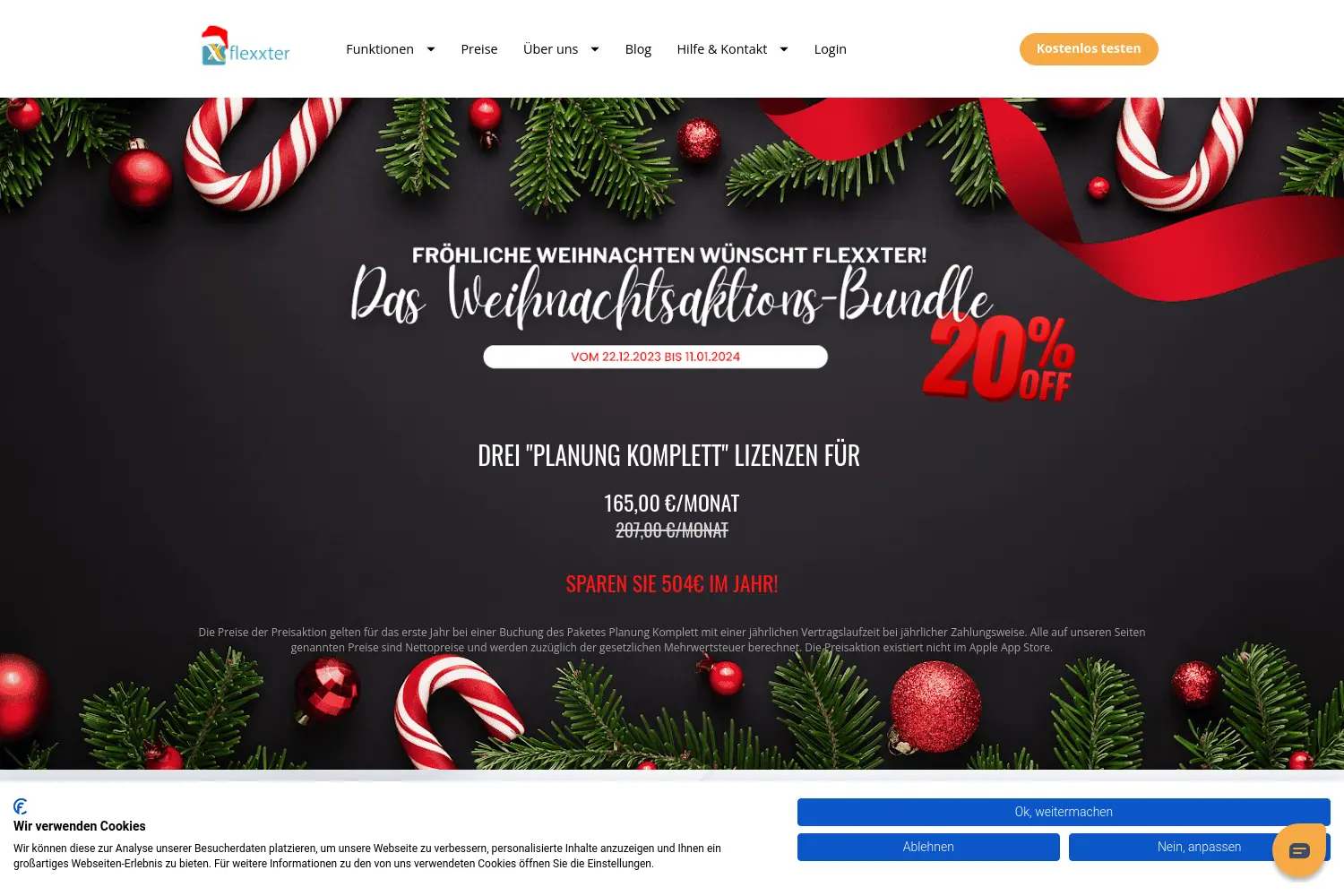 Website der Firma Flexxter GmbH