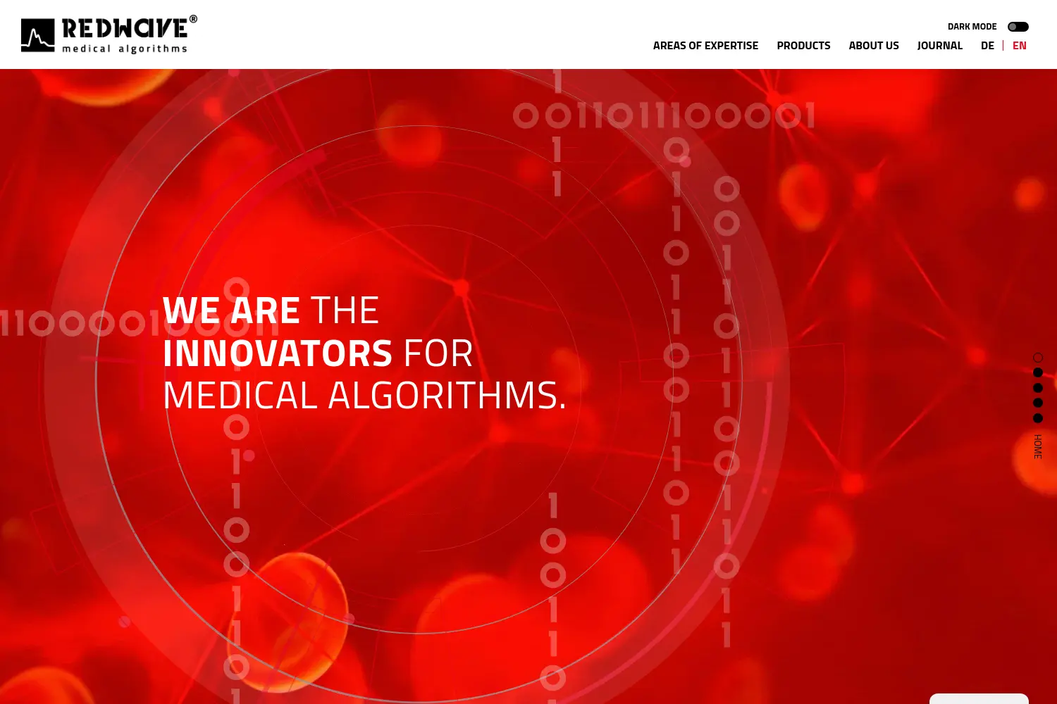 Website der Firma Redwave Medical GmbH