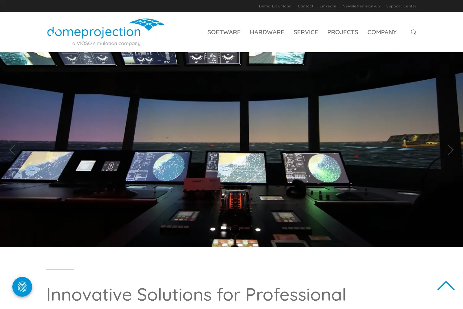 Website der Firma domeprojection.com GmbH