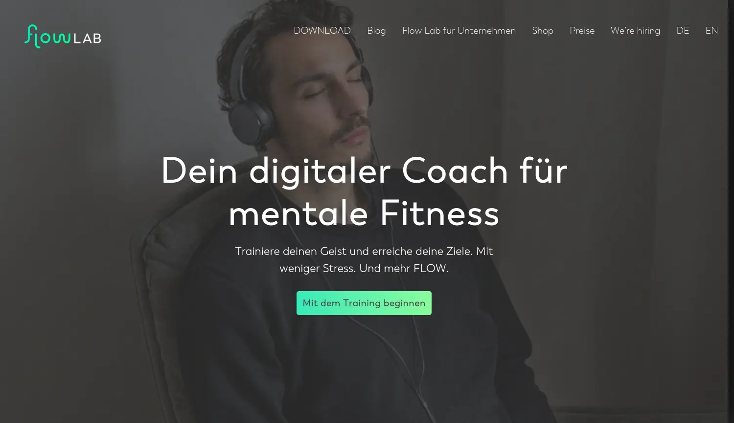 Website der Firma Flow Lab GmbH