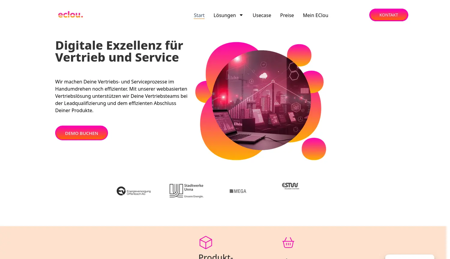 Website der Firma eClou GmbH
