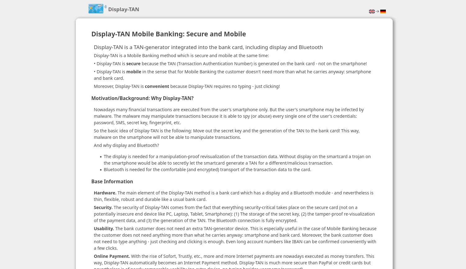 Website der Firma Display-TAN UG