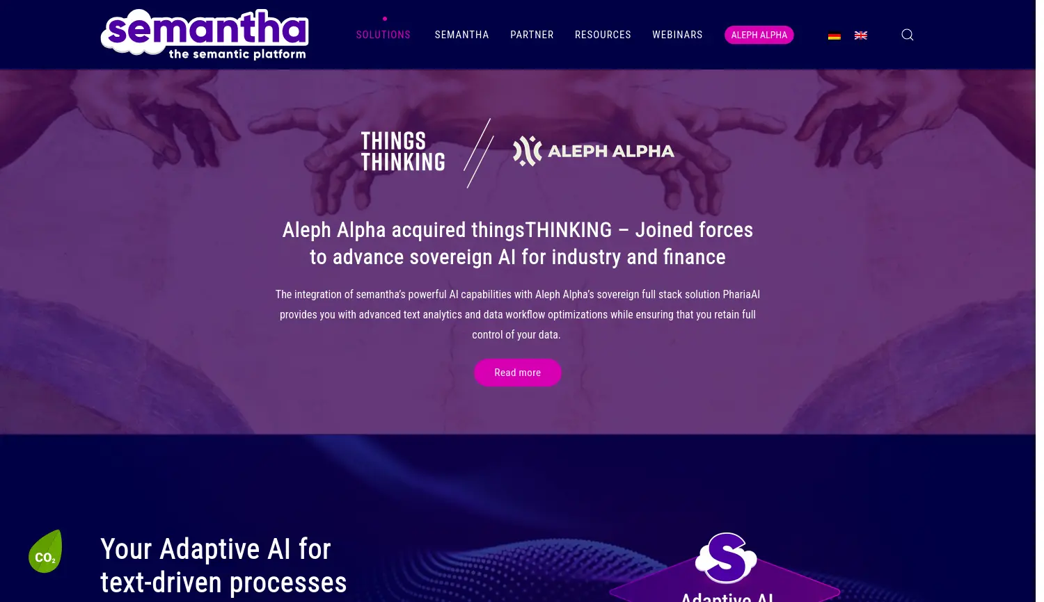 Website der Firma thingsTHINKING GmbH