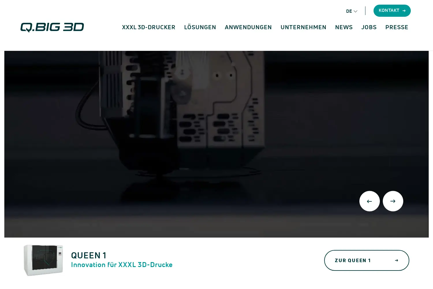 Website der Firma Q.big 3D GmbH