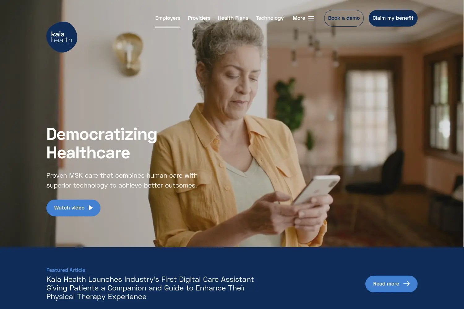 Website der Firma Kaia Health Software GmbH