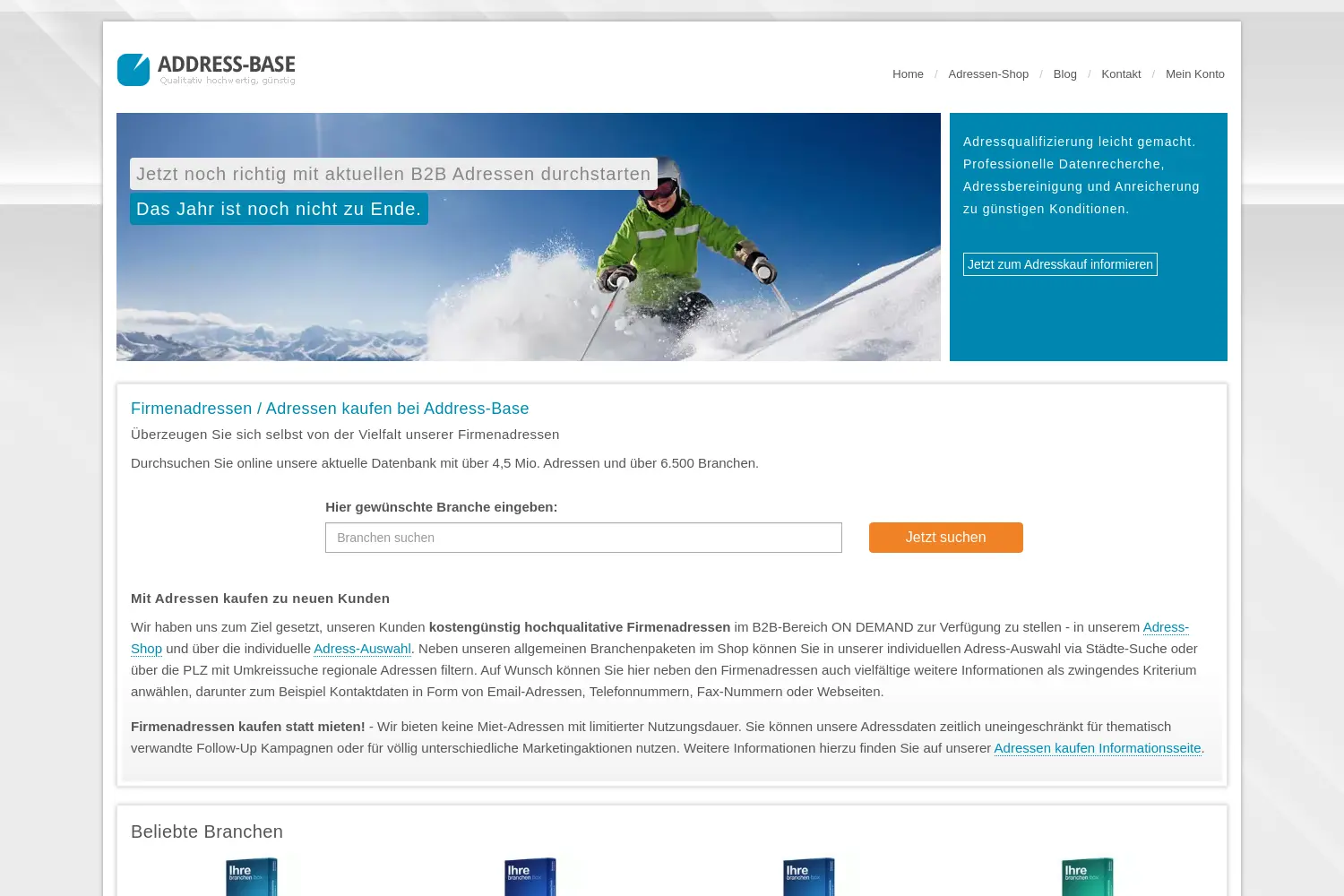Website der Firma Address-Base GmbH & Co. KG