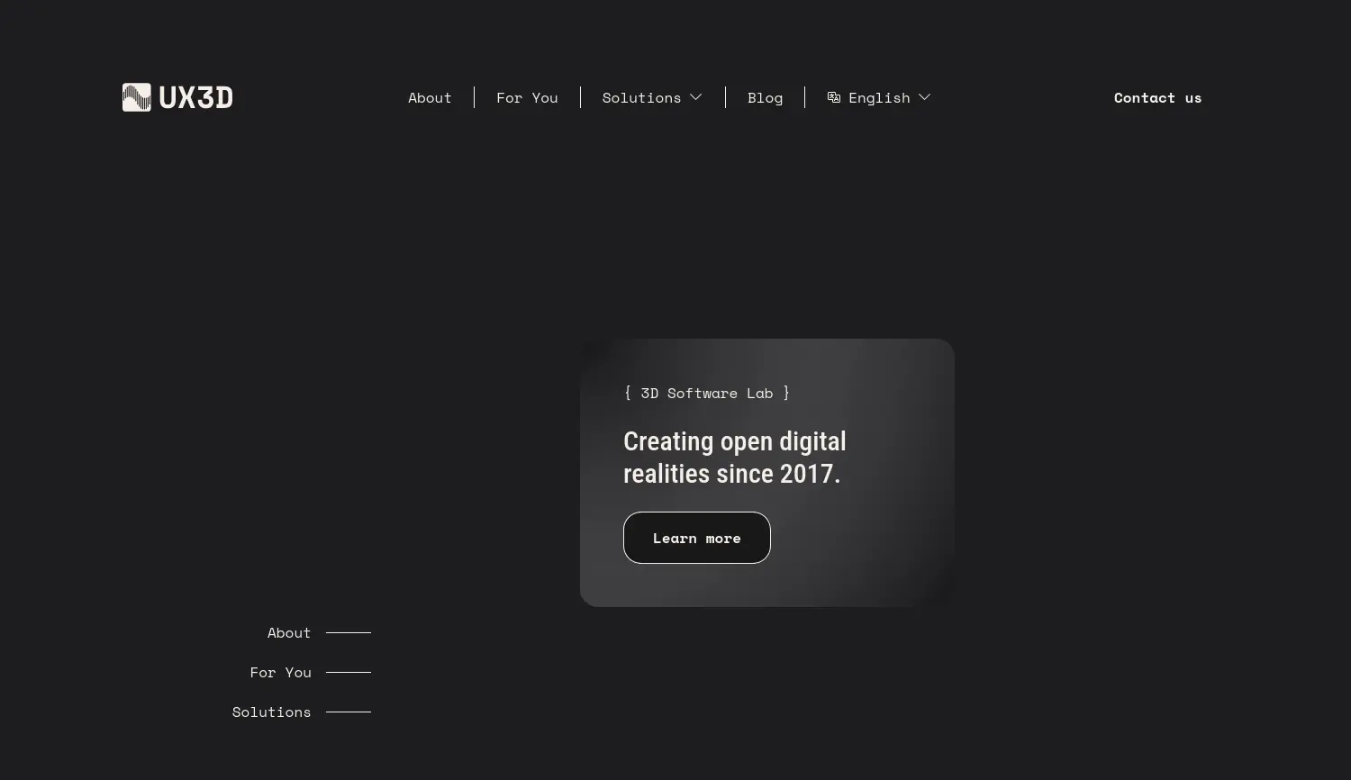 Website der Firma UX3D GmbH