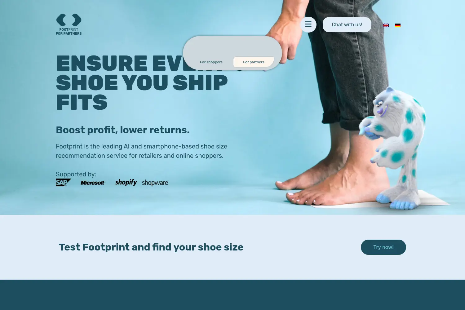 Website der Firma Footprint Technologies GmbH