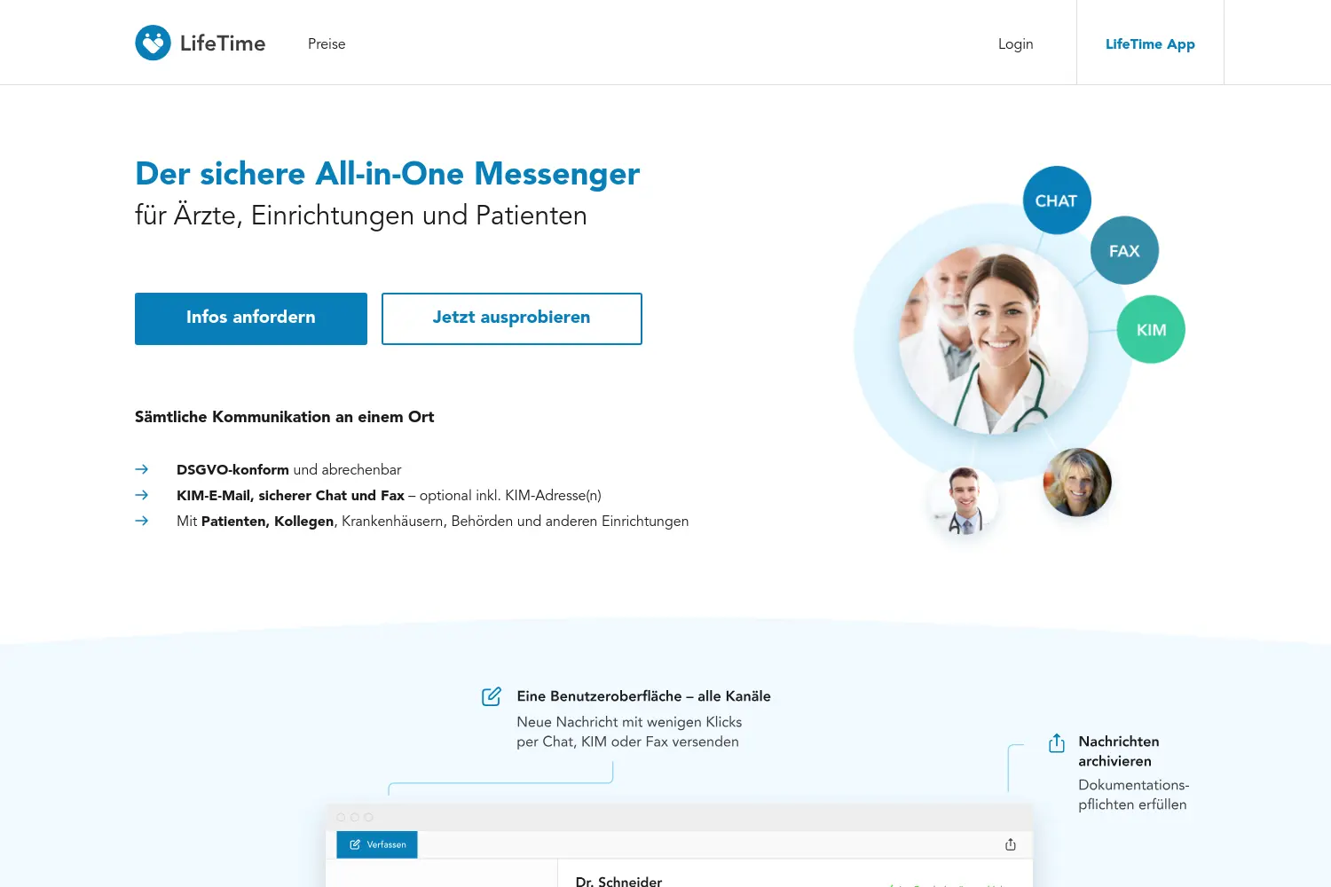 Website der Firma LifeTime GmbH
