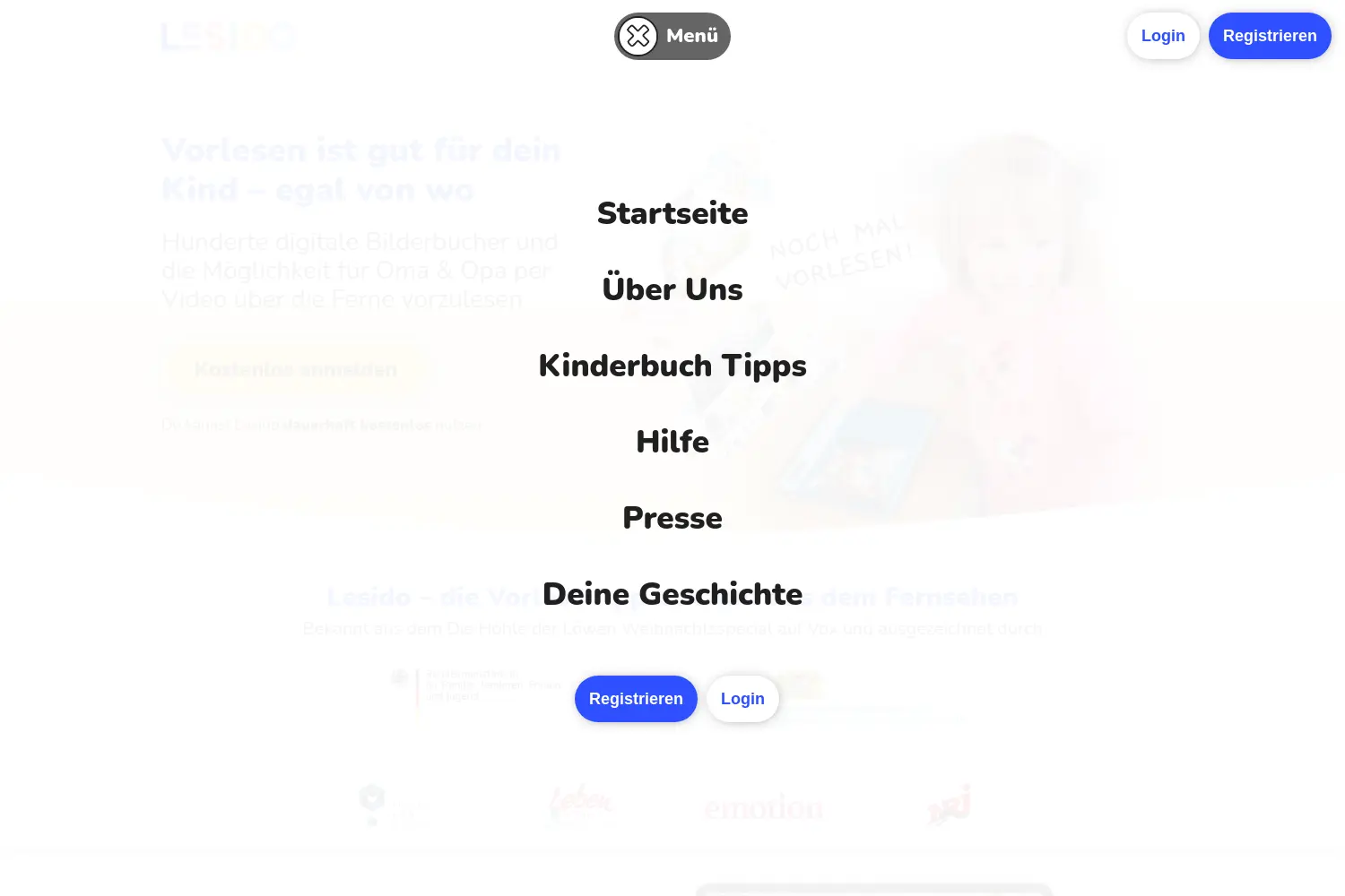 Website der Firma Lesido GmbH