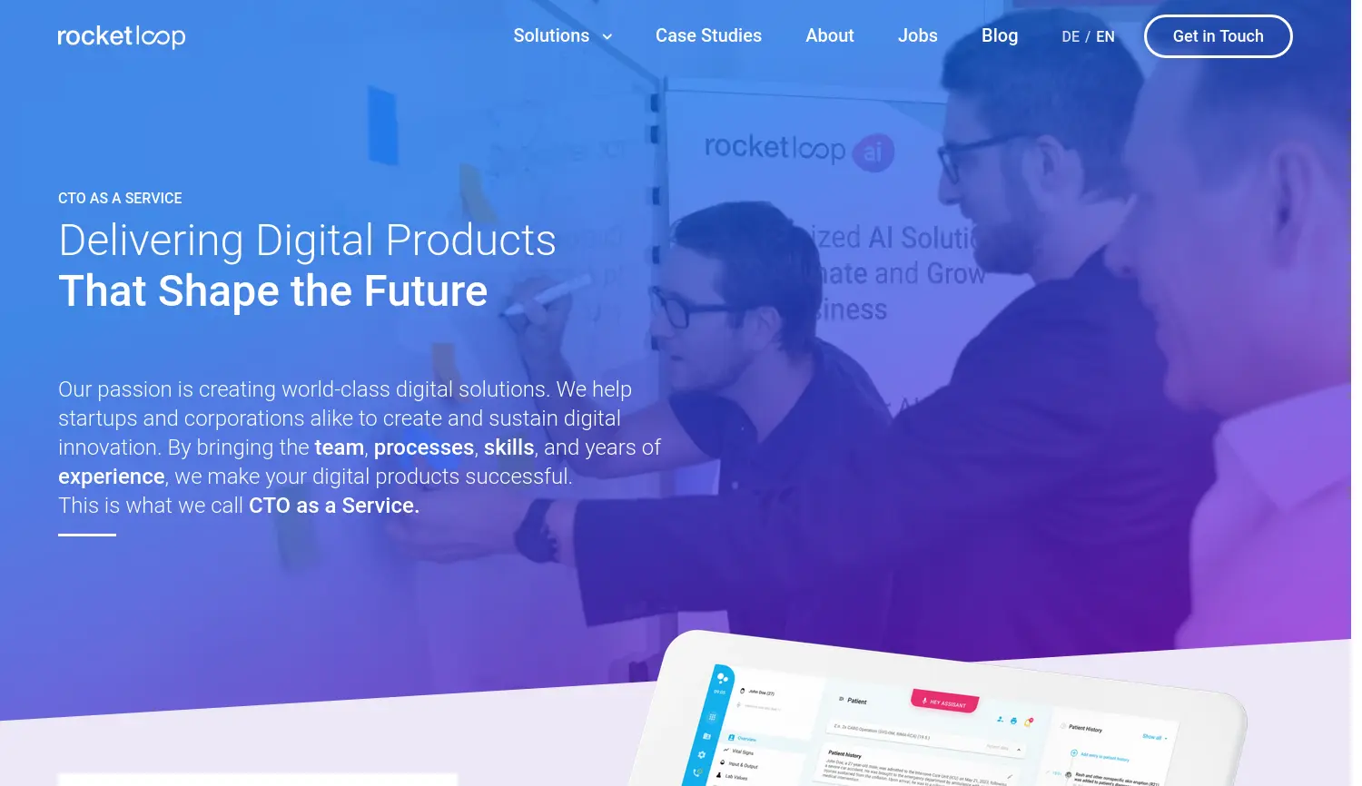 Website der Firma Rocketloop GmbH