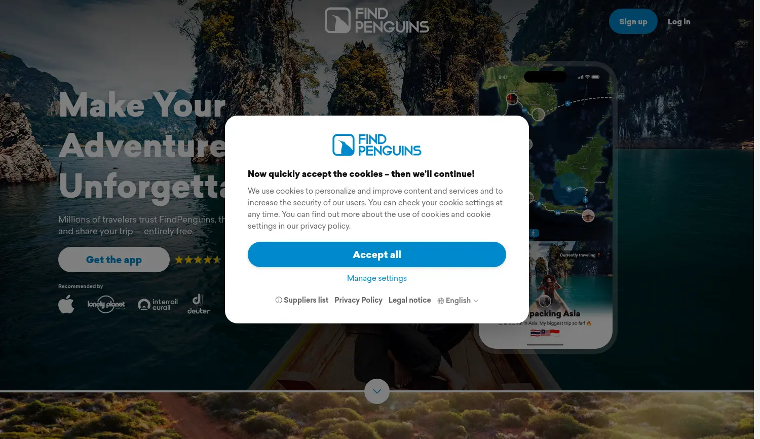 Website der Firma FindPenguins