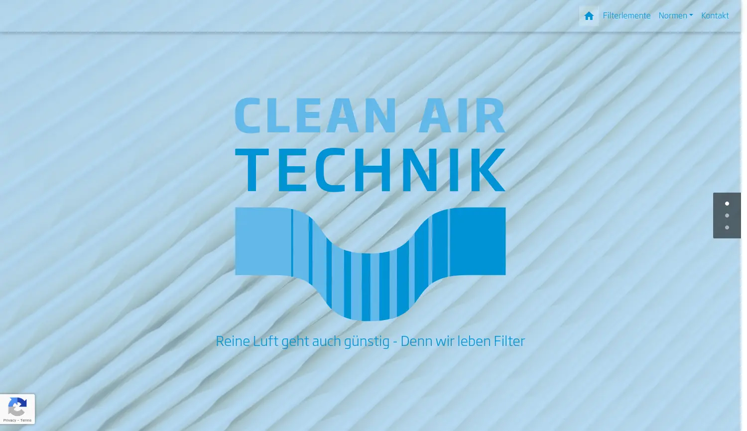 Website der Firma Clean Air Technik GmbH