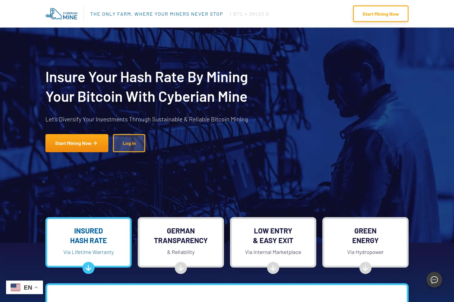 Website der Firma Cyberian Mine GmbH