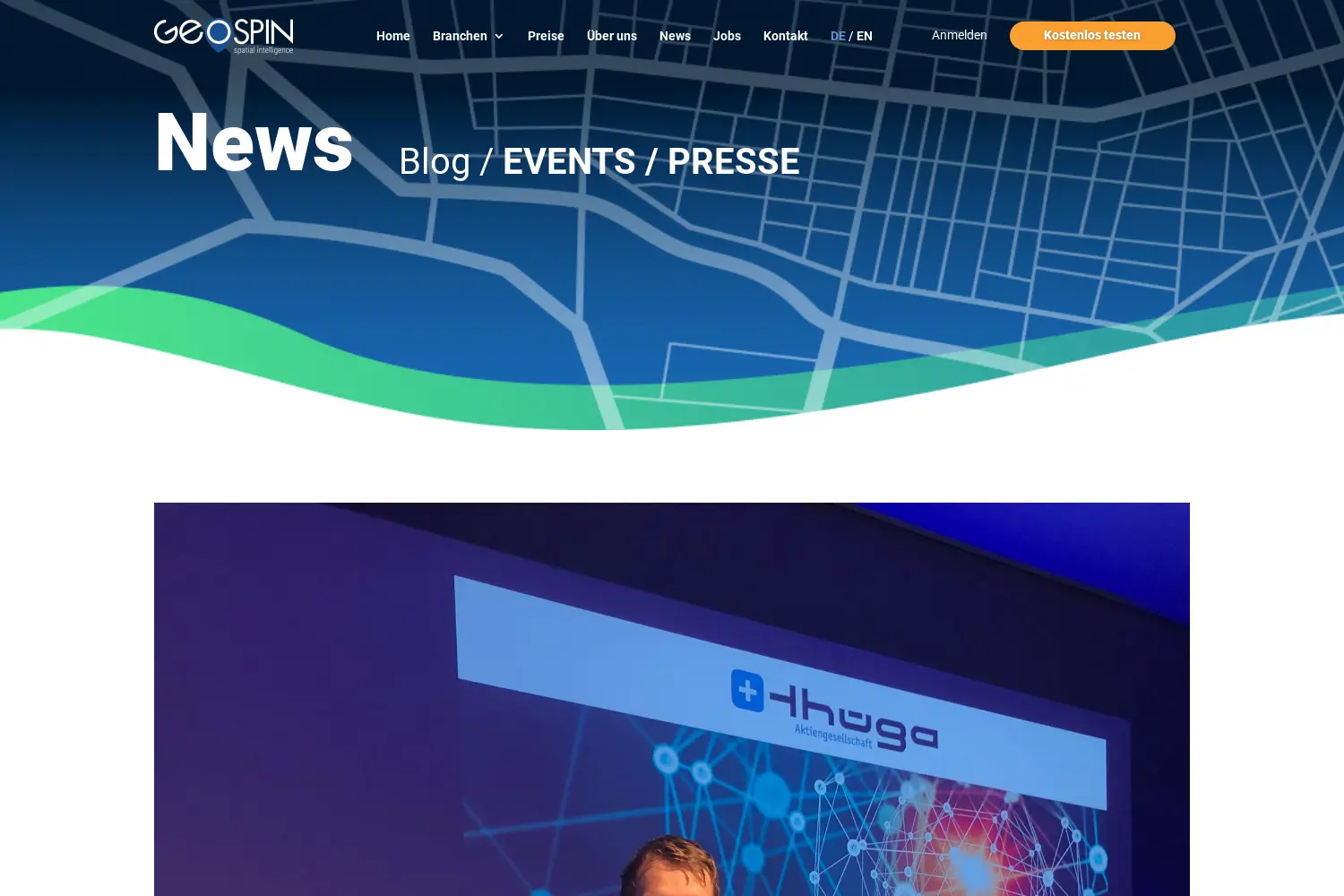 Website der Firma Geospin GmbH