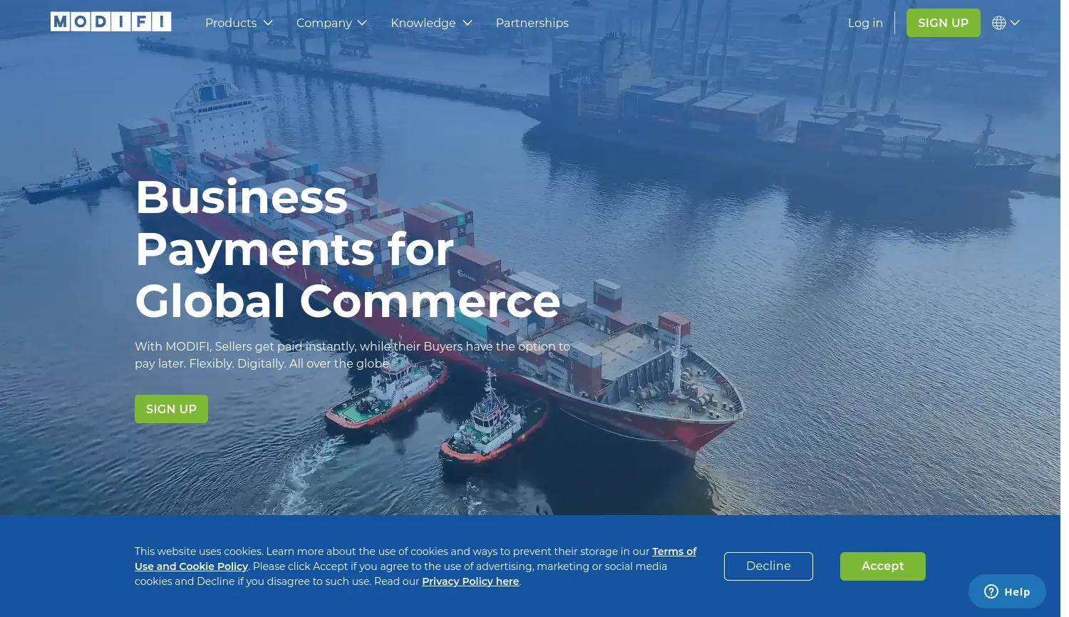 Website der Firma Modifi GmbH