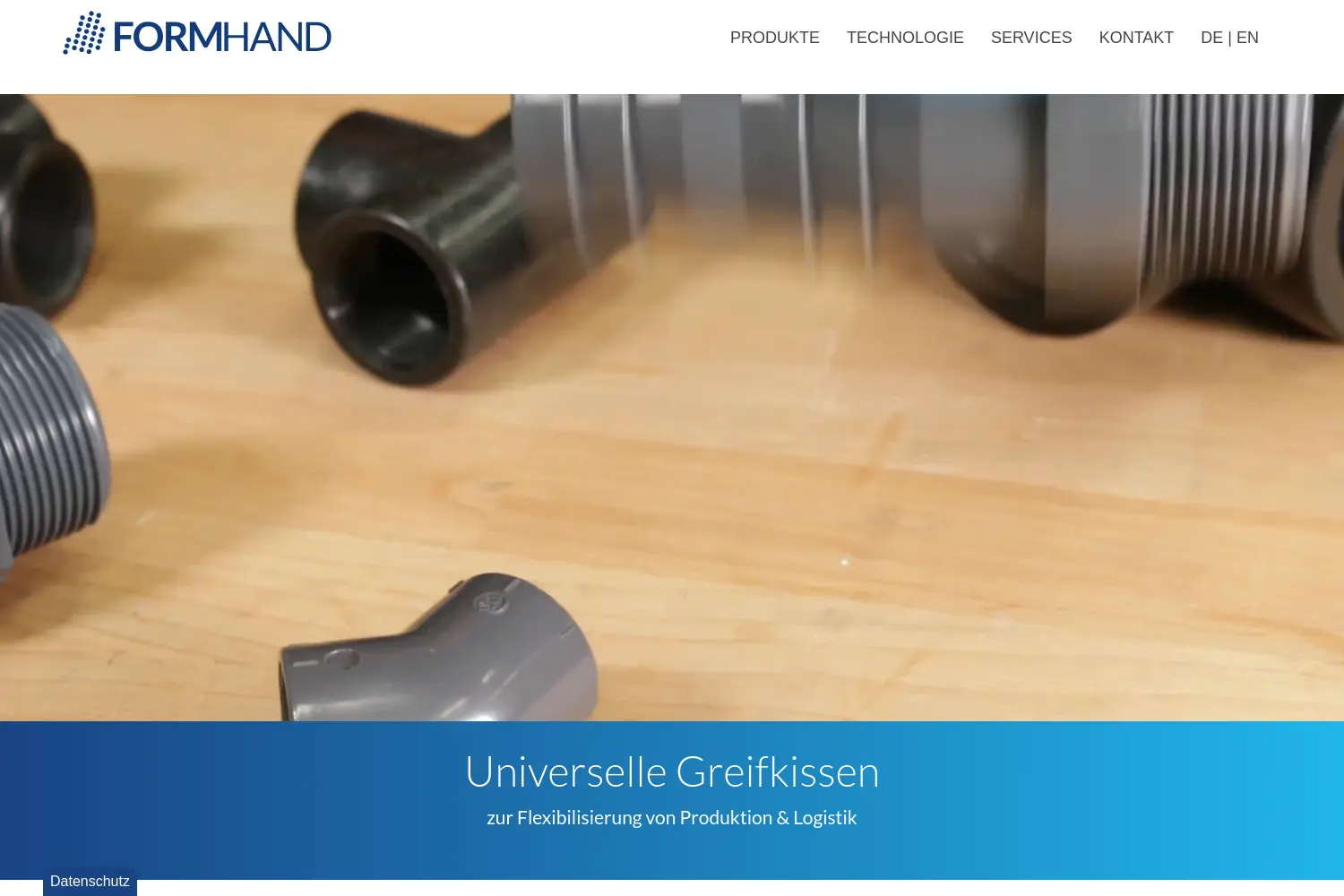 Website der Firma Formhand Automation GmbH