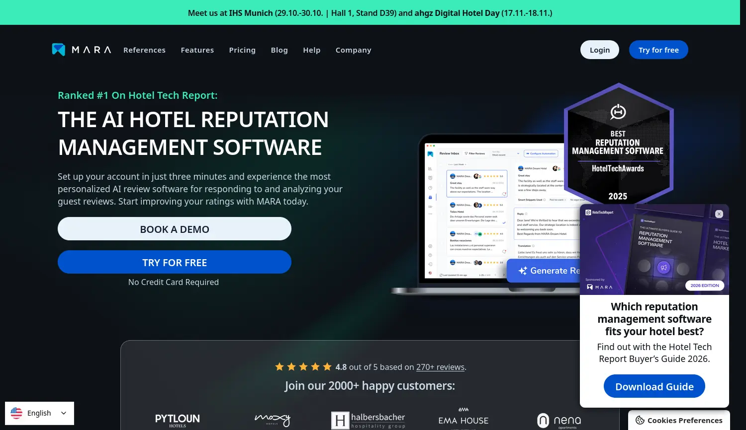 Website der Firma MARA Solutions GmbH