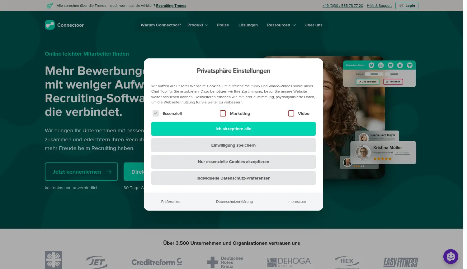 Website der Firma jobEconomy GmbH