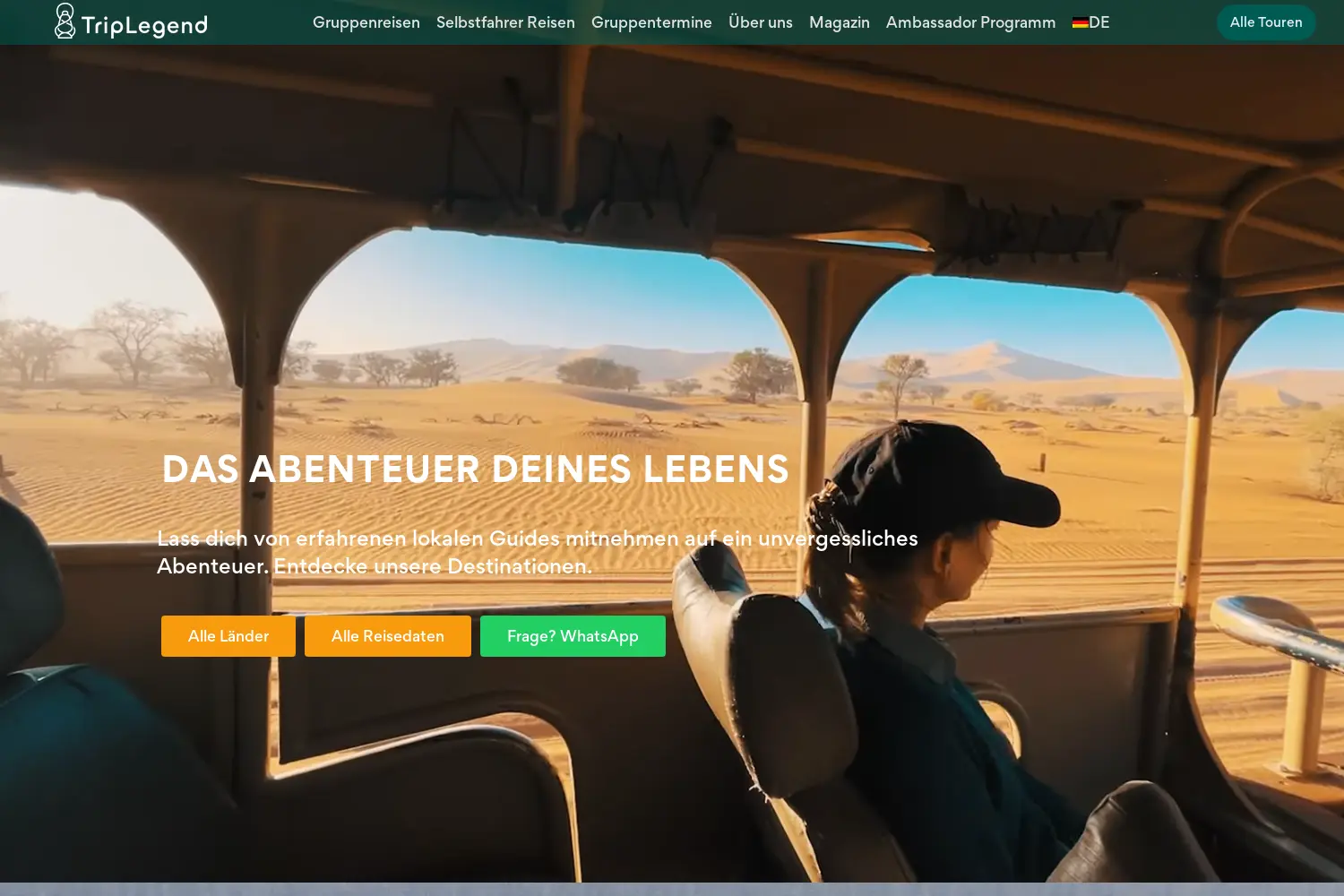 Website der Firma Travel The World GmbH