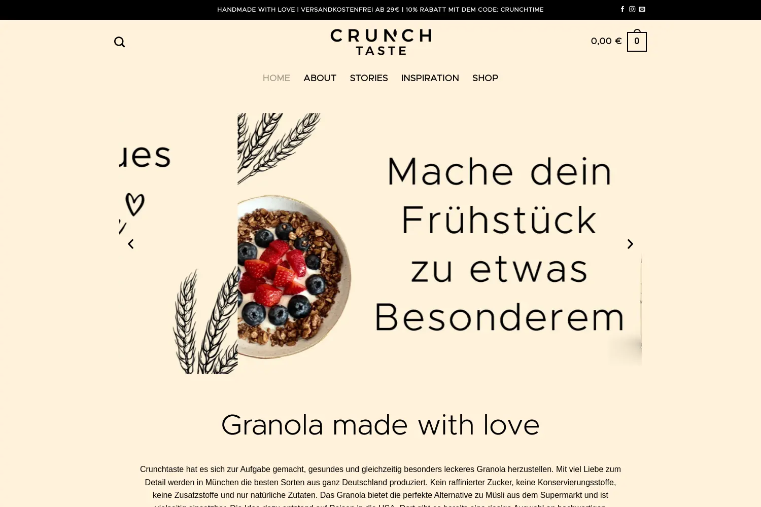 Website der Firma Crunchtaste