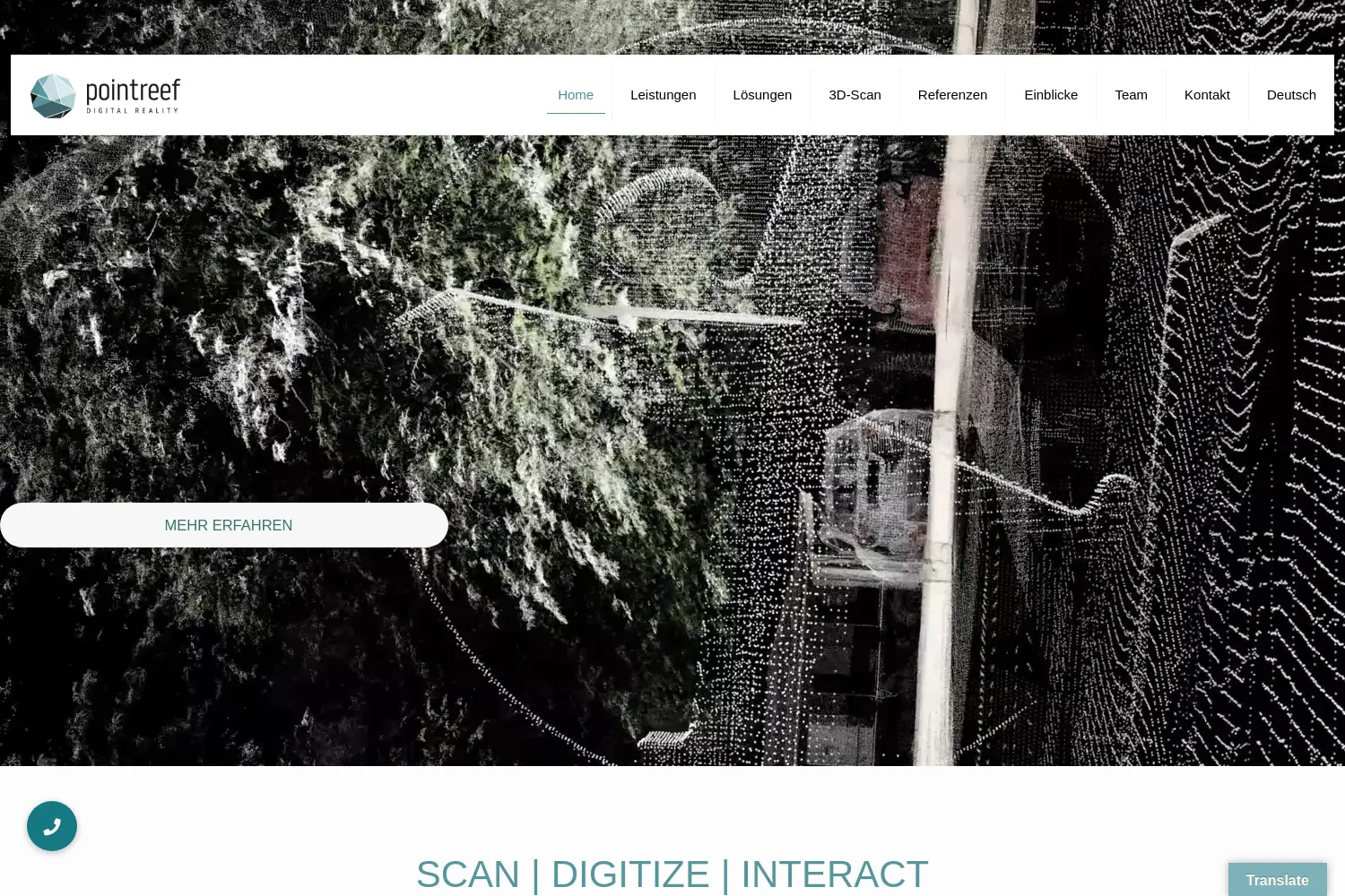 Website der Firma pointreef GmbH