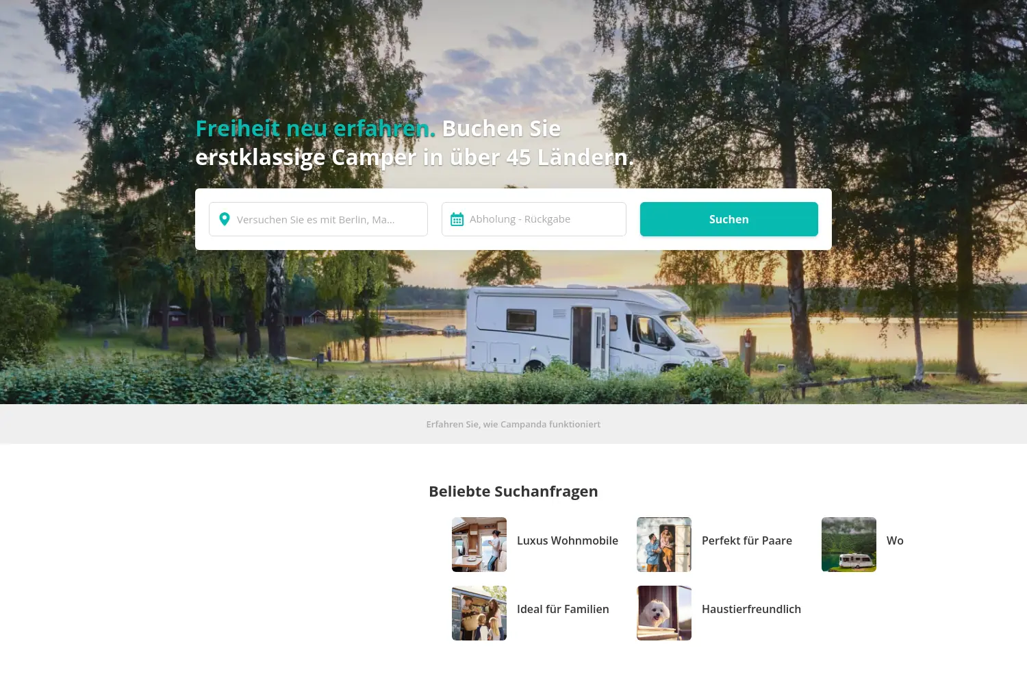 Website der Firma Campanda GmbH