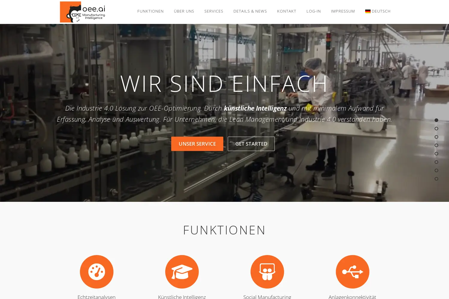 Website der Firma oee.ai GmbH