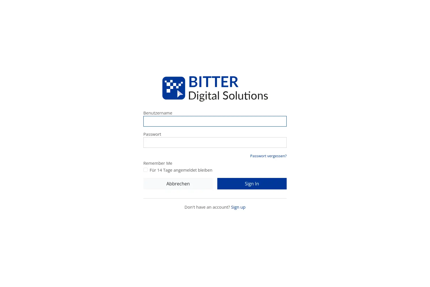 Website der Firma Bitter Digital Solutions UG