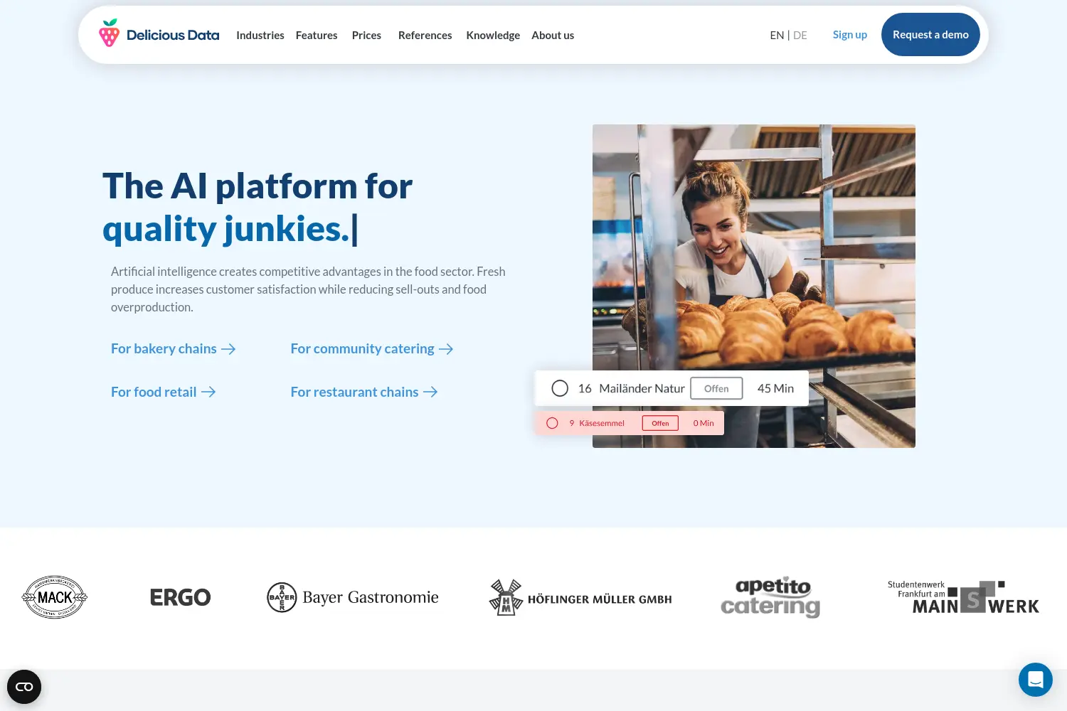 Website der Firma Delicious Data GmbH