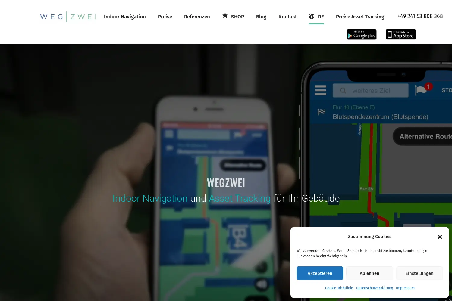 Website der Firma Wegzwei GmbH