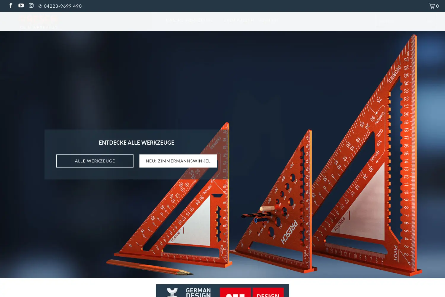 Website der Firma Presch Tools GmbH