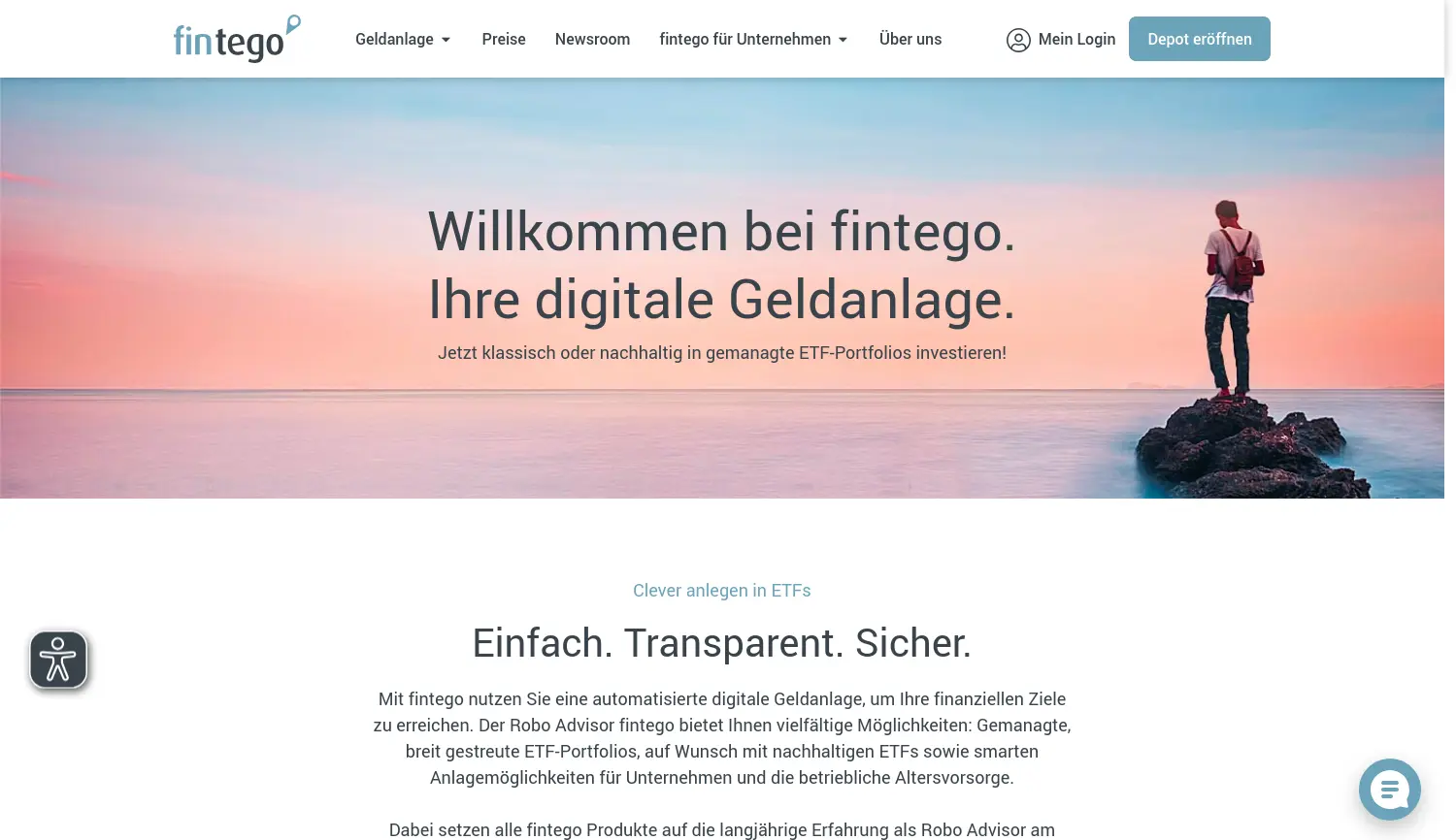 Website der Firma FNZ Bank