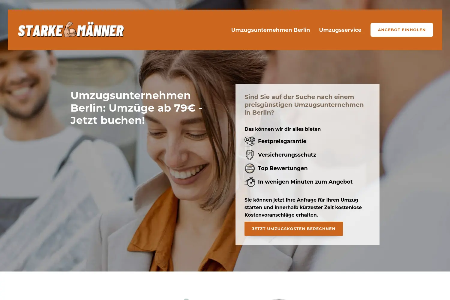 Website der Firma Olymp Umzüge