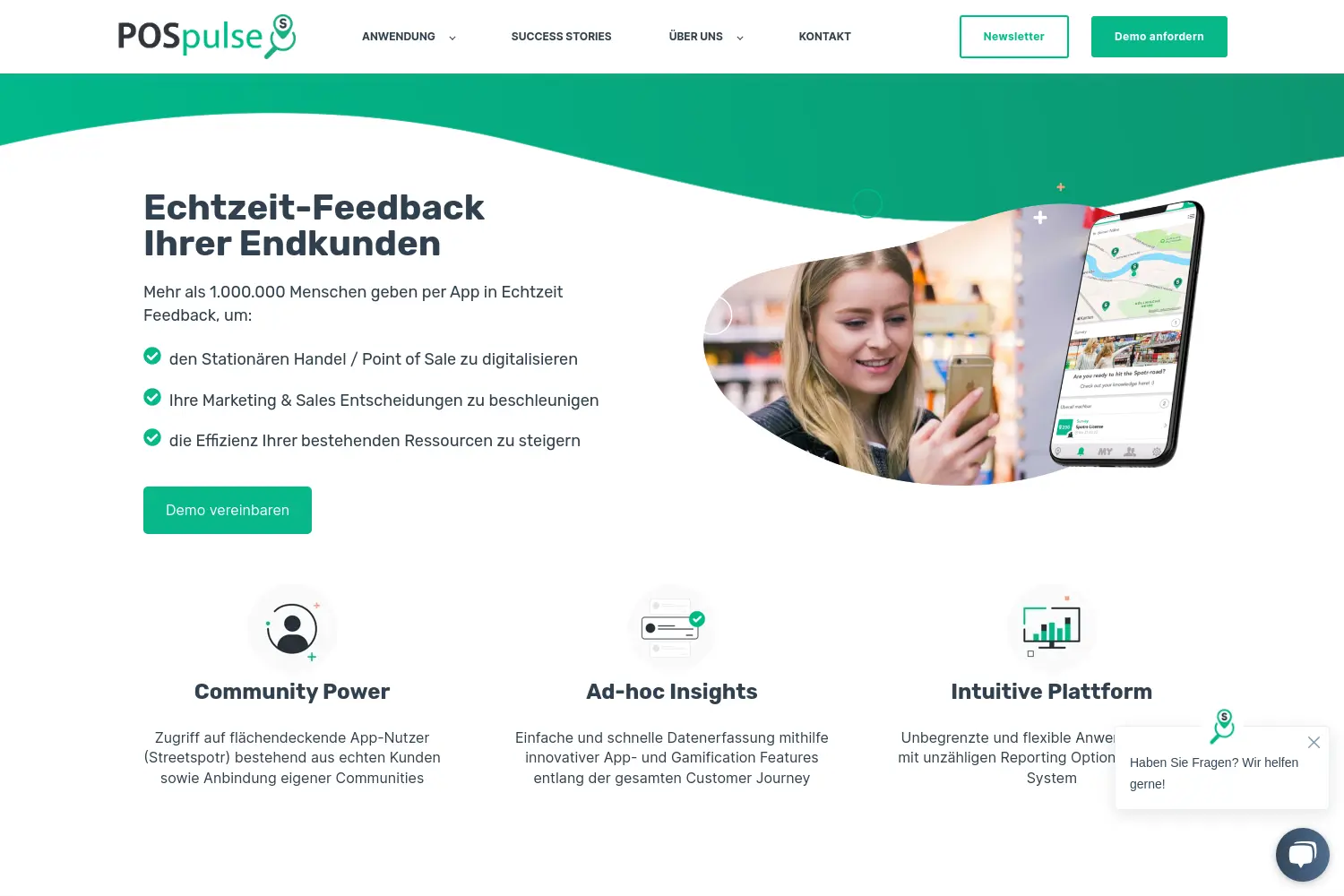Website der Firma POSpulse GmbH