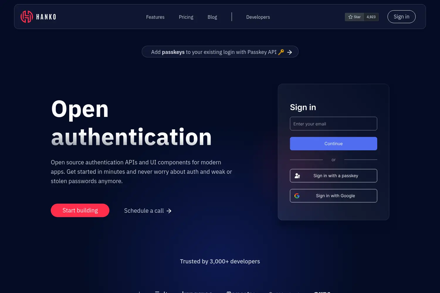 Website der Firma Hanko GmbH