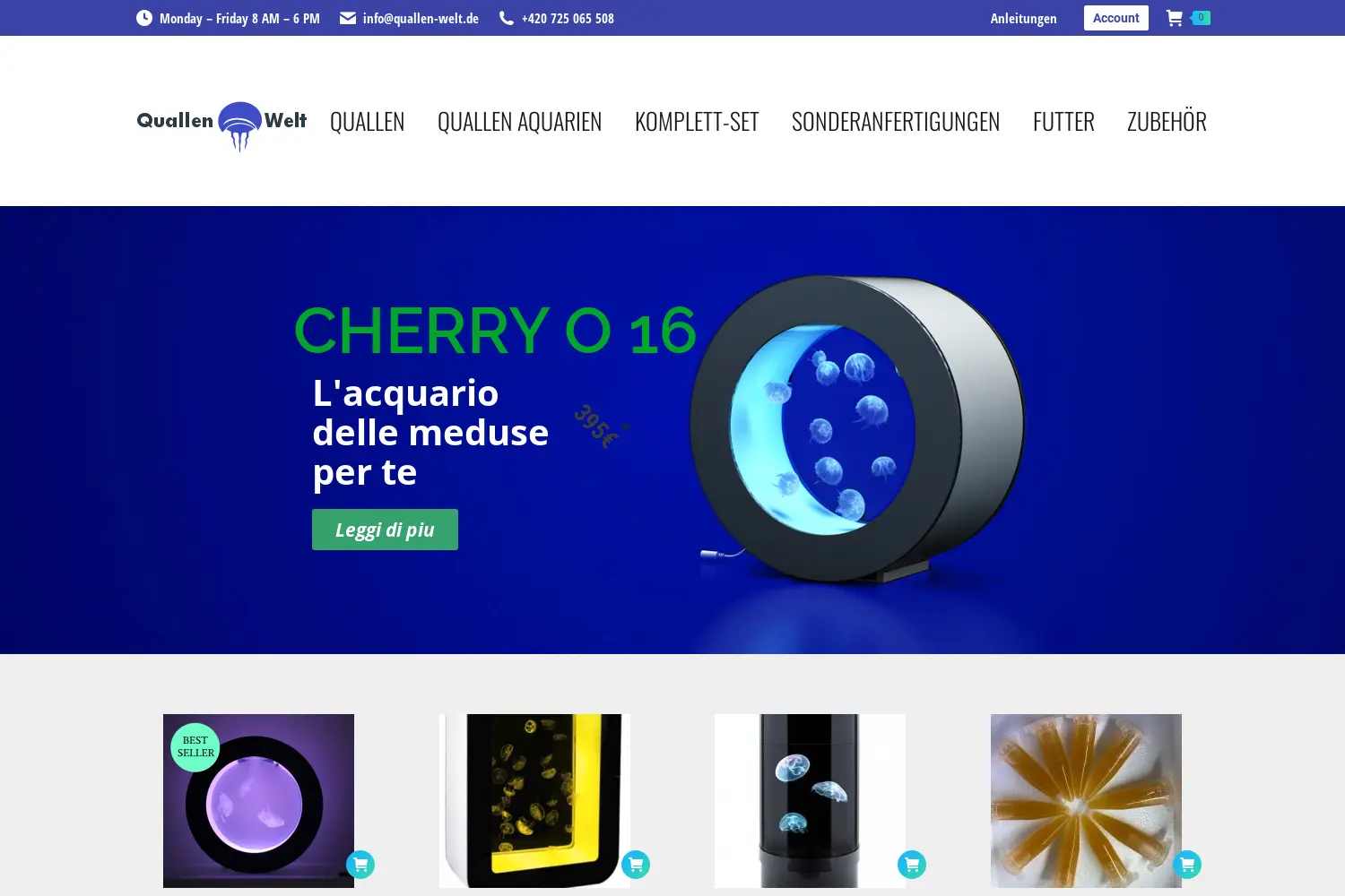 Website der Firma Quallen-Welt OHG